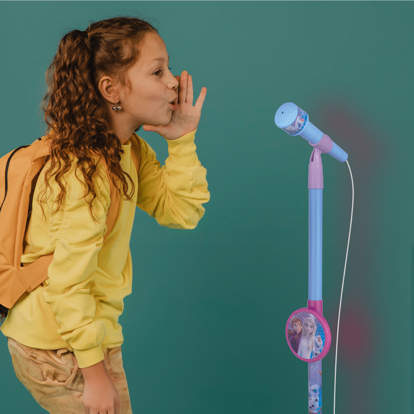Disney Frozen Auxiliary Star Karaoke Microphone Stand with Colourful Lights - Guards On Duty Shop & Security Guards