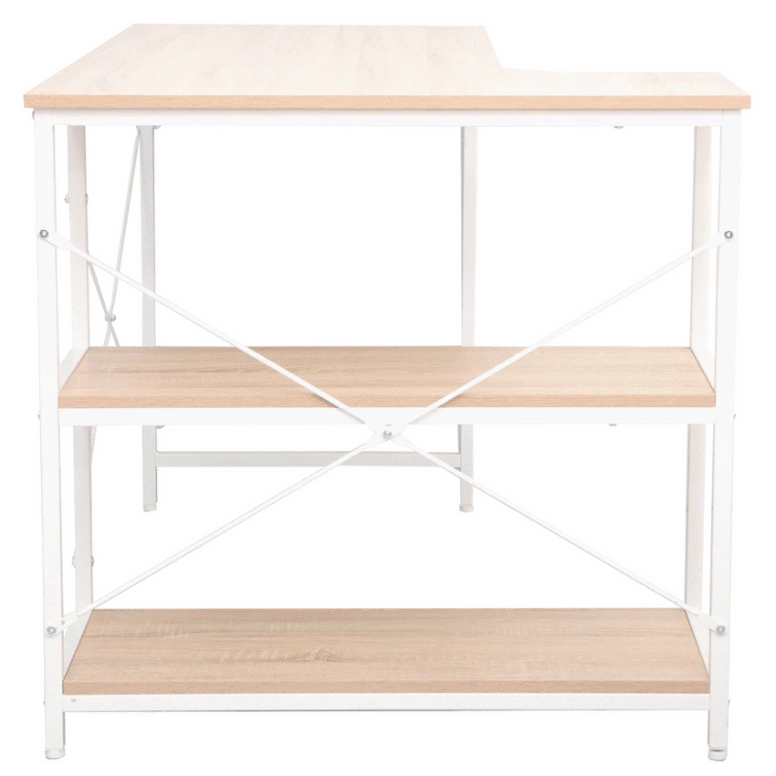 Everfurn Anthony Work Desk - Light Oak and White Frame - Guards On Duty Shop & Security Guards