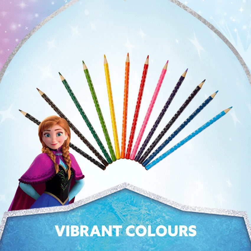 Frozen 12 Colour Pencils Triangular - Multi - Guards On Duty Shop & Security Guards