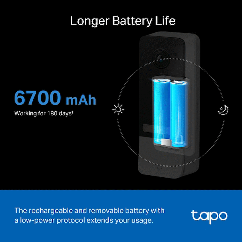 TP-Link Tapo D230S1 5MP 2K Smart Battery Video Doorbell 180 Days
