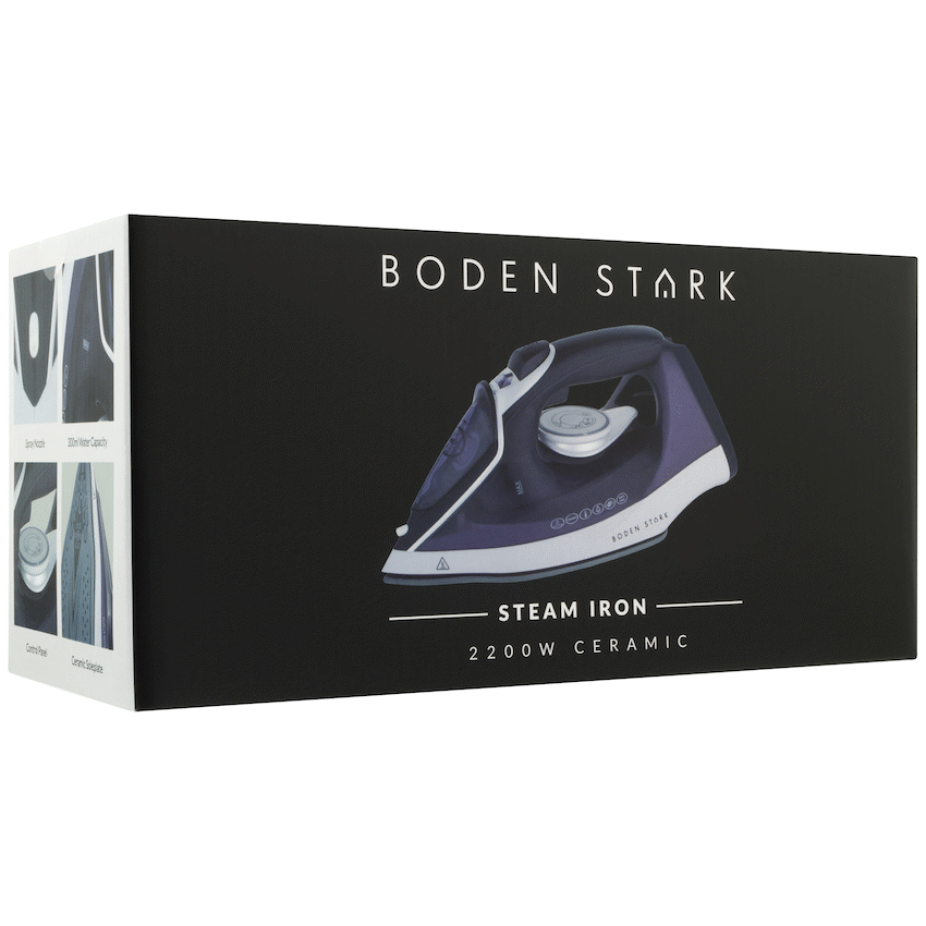 Boden Stark Ceramic Steam Iron - Purple - Guards On Duty Shop & Security Guards