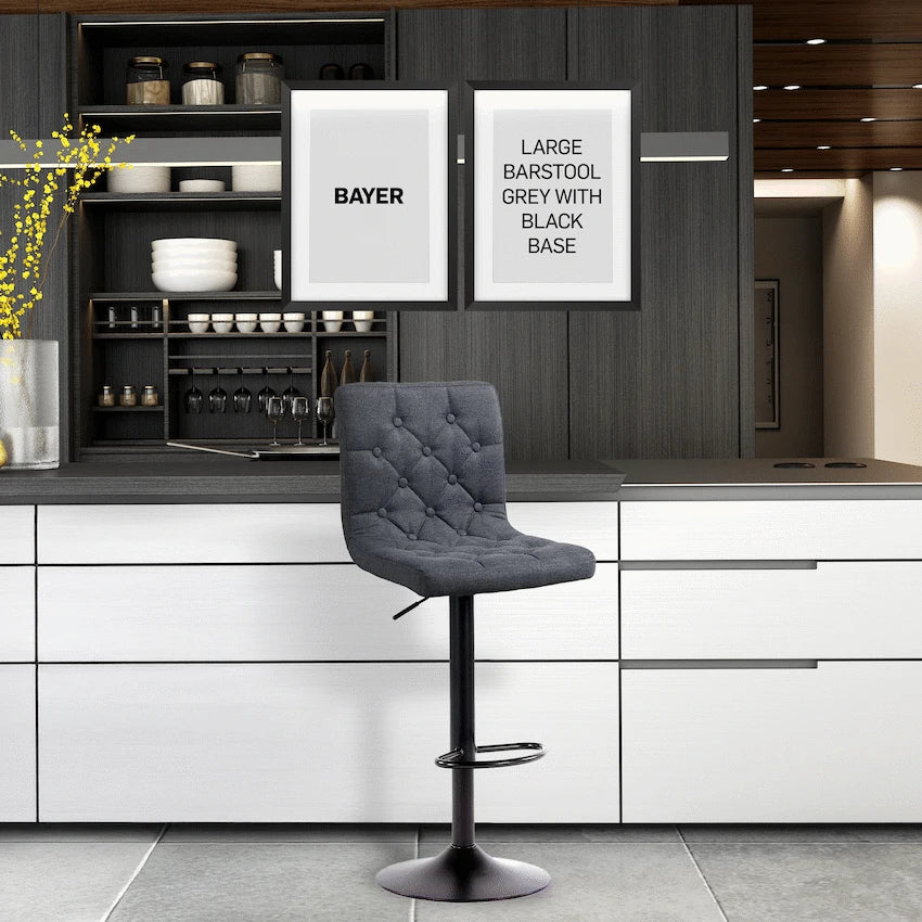 Bayer Large Barstool Grey with black base
