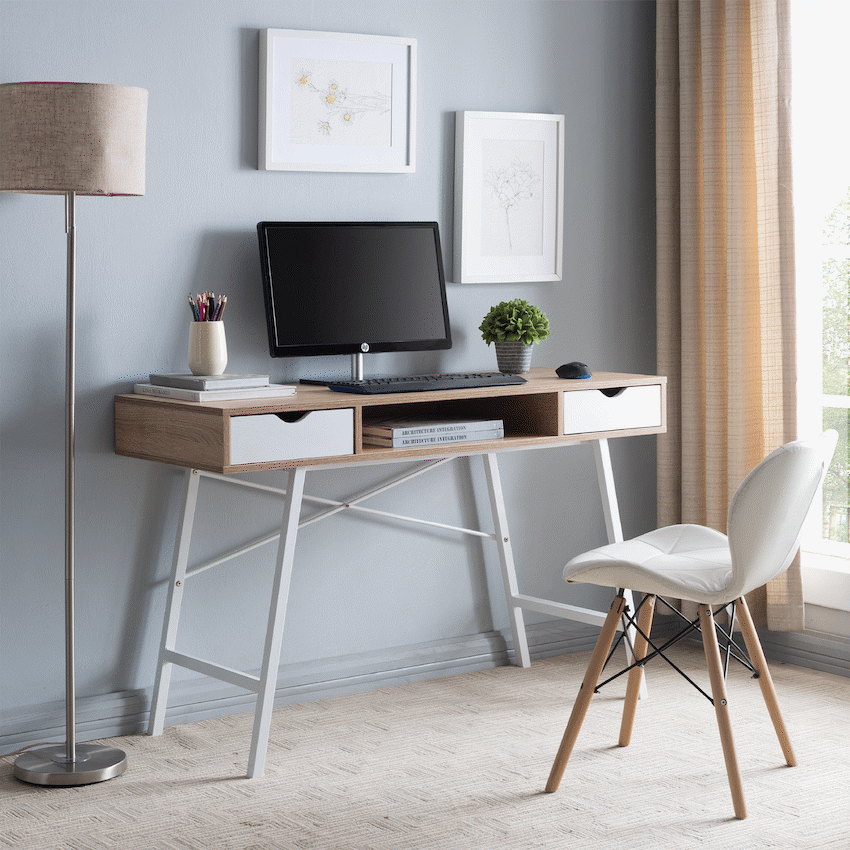 Everfurn Rain Work Desk - Study Desk with Two Drawers, Steel Frame, Adjustable Feet - Guards On Duty Shop & Security Guards
