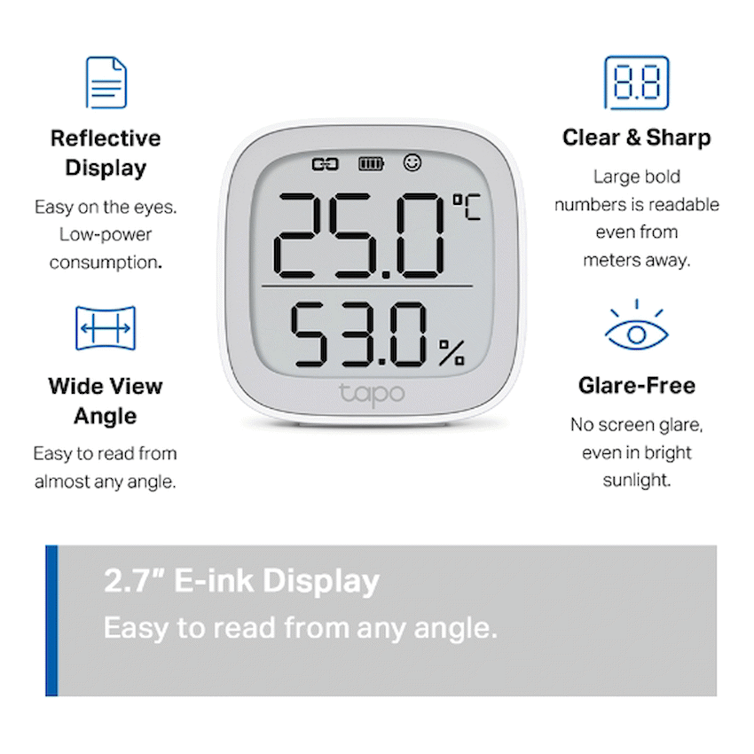 Tapo TP-Link Tapo T315 Smart 868mhz Temperature & Humidity Monitor