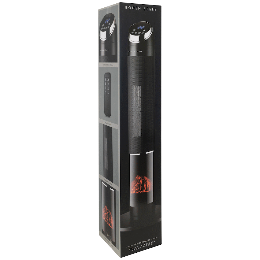 Boden Stark Digital Fireplace Tower Heater