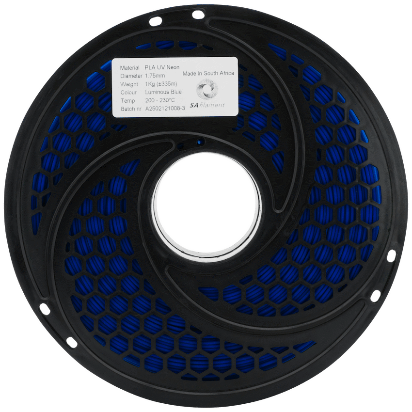 SA Filament PLA UV Neon Filament 1kg - Luminous Blue