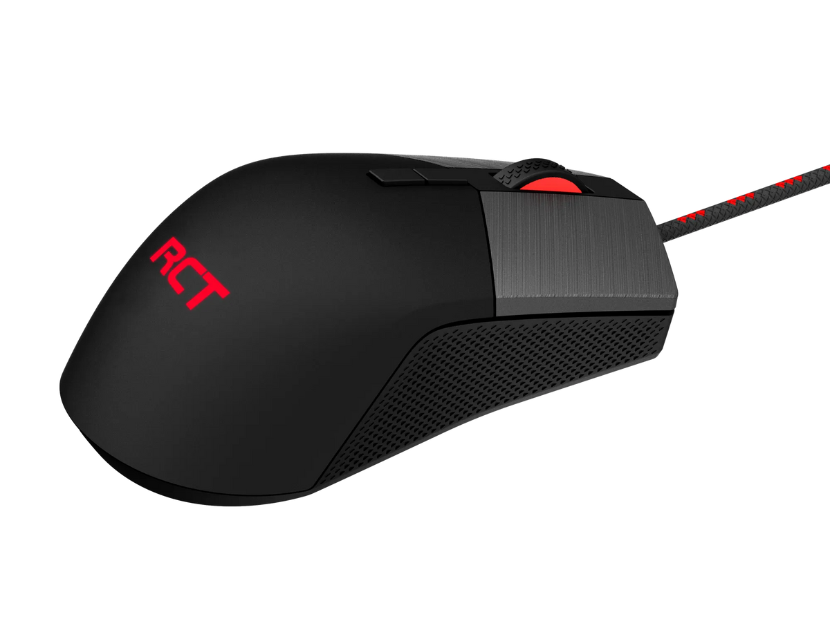RCT HyperGlyde Gaming Mouse; 16000DPI switchable; 8 Programmable buttons; Interchangeable weights; Omron Mechanical Switches.