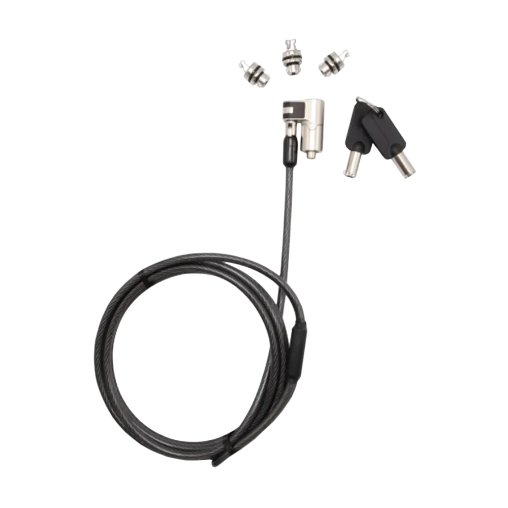 RCT keyed 3 in 1 notebook security lock; T-Bar | Kensington; Nano and Wedge Lock Slot Compatible; 2 keys; 2m