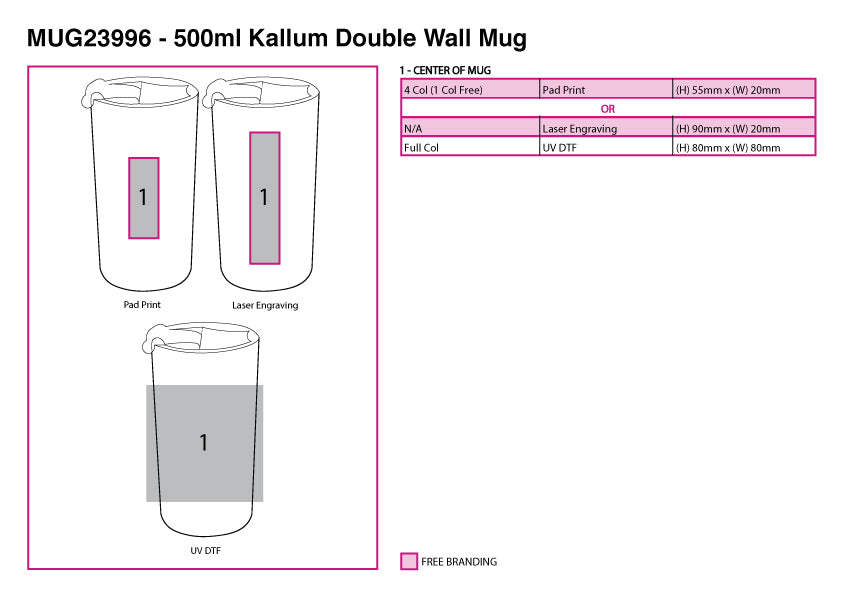 500ml Kallum Double Wall Mug