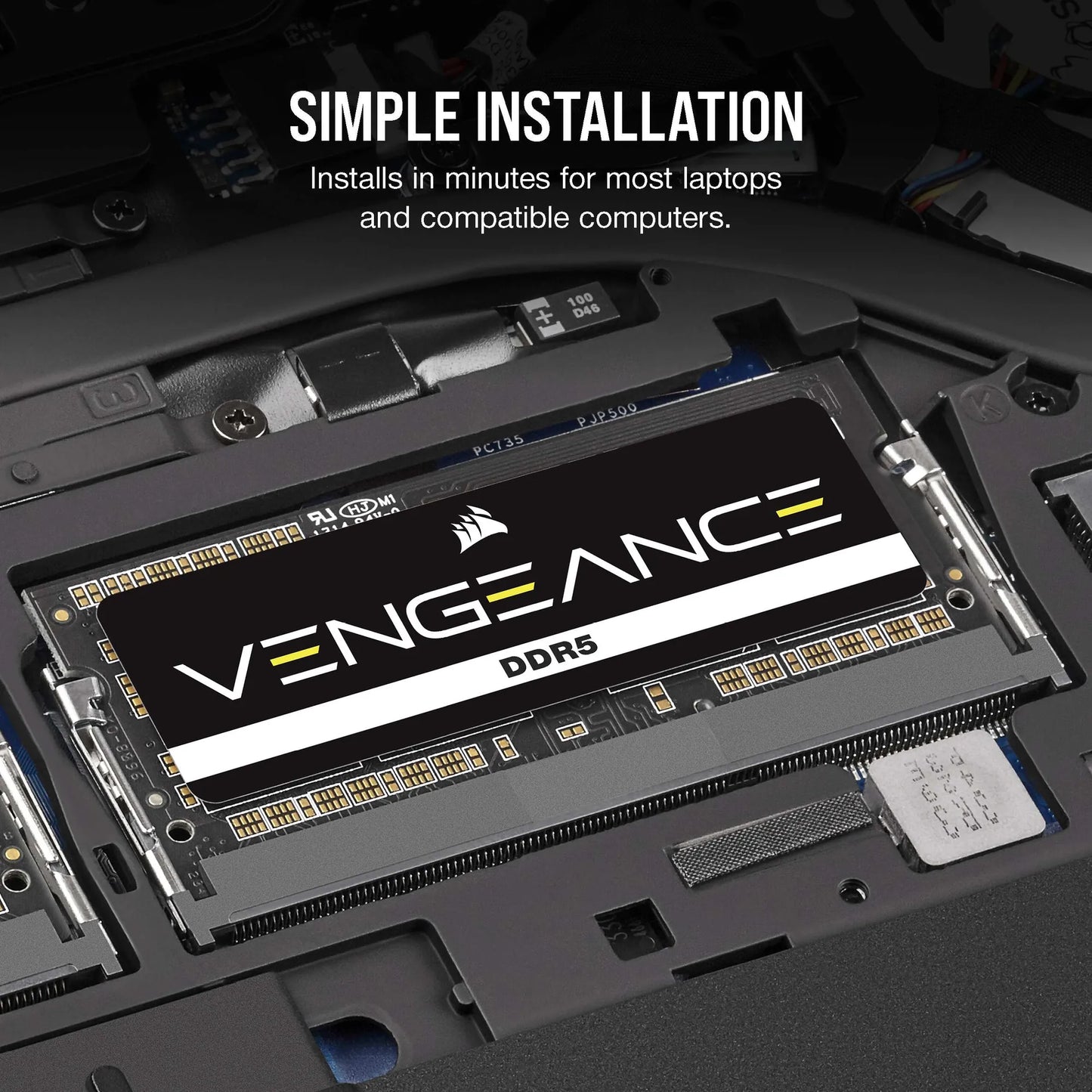 Corsair Vengeance® Series 16GB (1x16GB) DDR5 SODIMM 5600 CL48-48-48-90 1.1V
