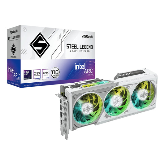 ASRock Intel Arc B580 Steel Legend OC 12GB GDDR6 192-BIT Graphics Card - Guards On Duty Shop & Security Guards