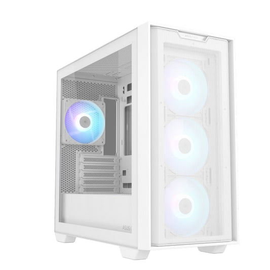 Asus A21 Plus TG Mesh Steel White Micro-ATX Mid-Tower Desktop Chassis