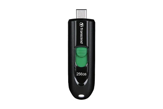 TRANSCEND 256GB JF790C USB C (5Gpbs) CAPLESS FLASH DRIVE - BLACK AND GREEN