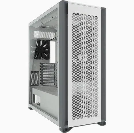 7000D Airflow White Tempered Glass Mid-Tower; 6x 3.5'' |  4x 2.5'' Drive Bays ; 480mm Radiator Compatible; 3x140mm fan incl