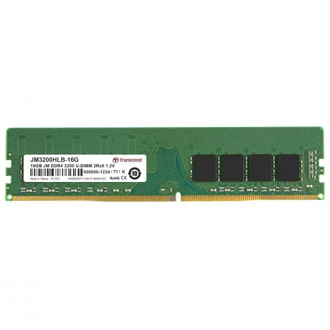 TRANSCEND JET MEMORY 16GB DDR4-3200 DESKTOP U-DIMM 2RX8 CL22