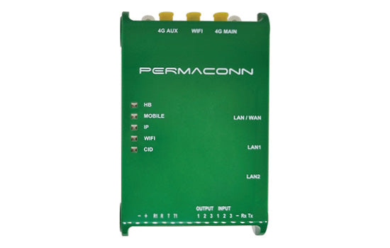 Permaconn Dual SIM 4G + IP Communicator + WIFI - incl. SIMs, CID comms, 3 x input, 3 x output, support remote up/download, 12VDC (ICASA Pending)