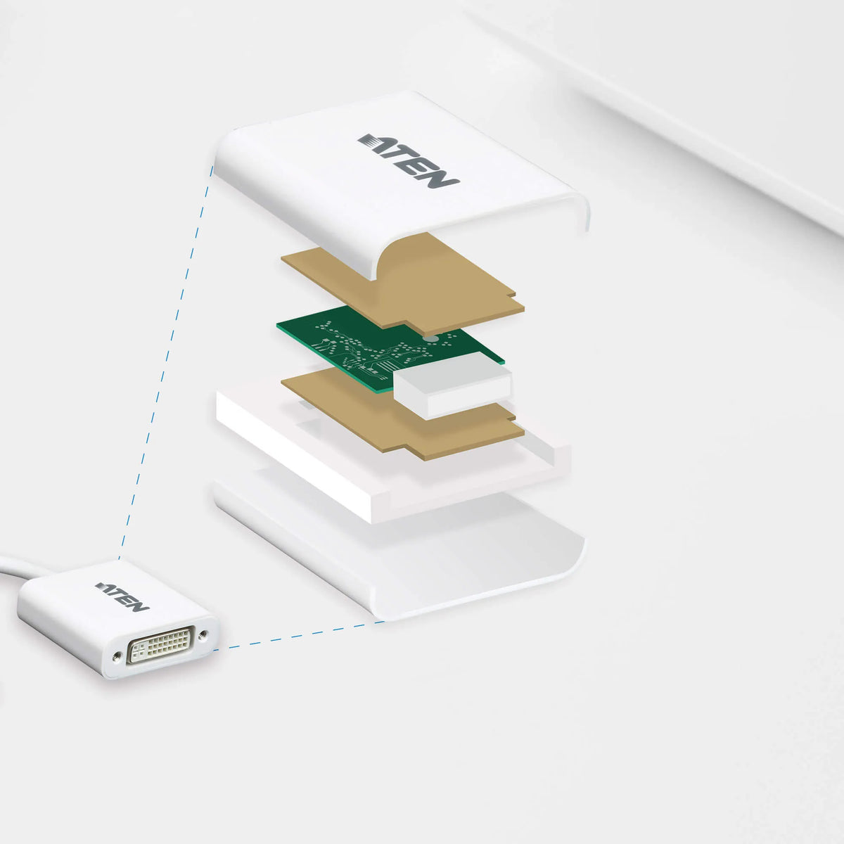 ATEN DisplayPort to DVI Adapter (DVI-I).