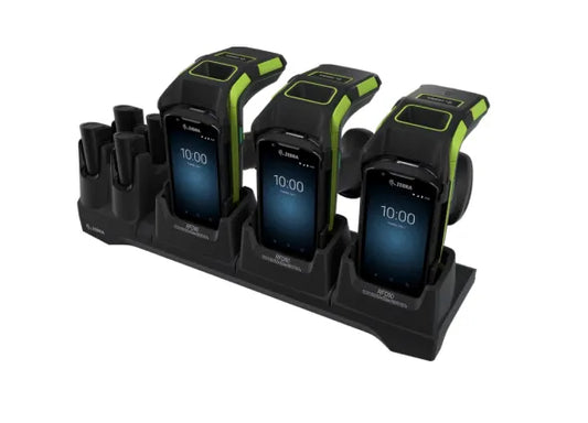 Zebra RFD40; 3 Device Slots/4 Toaster Slots; Charge Only Cradle with support for TC51/52/52x/52ax/56/57/57x. Requires Power Supp