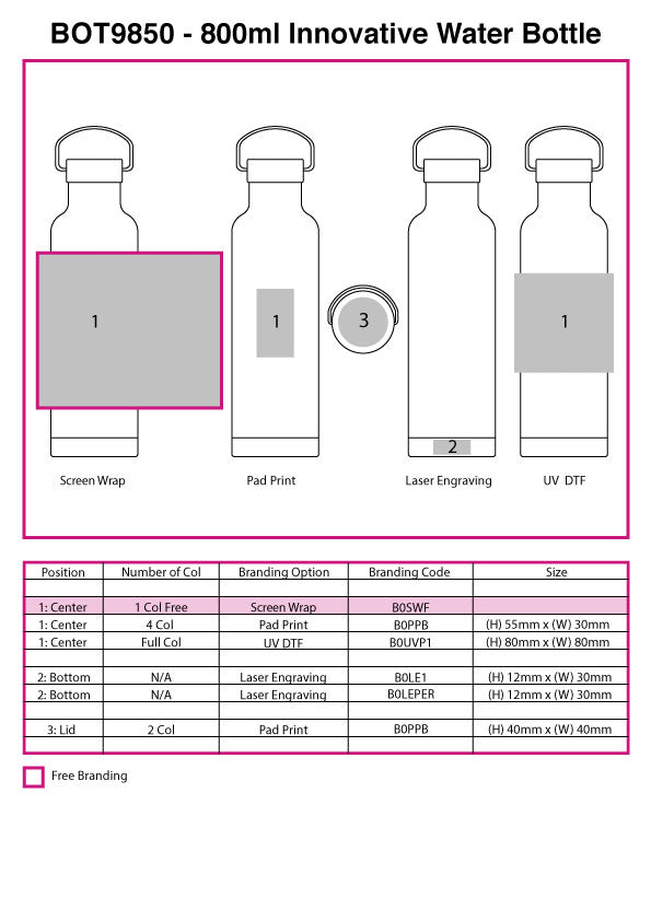 800ml Innovative Water Bottle