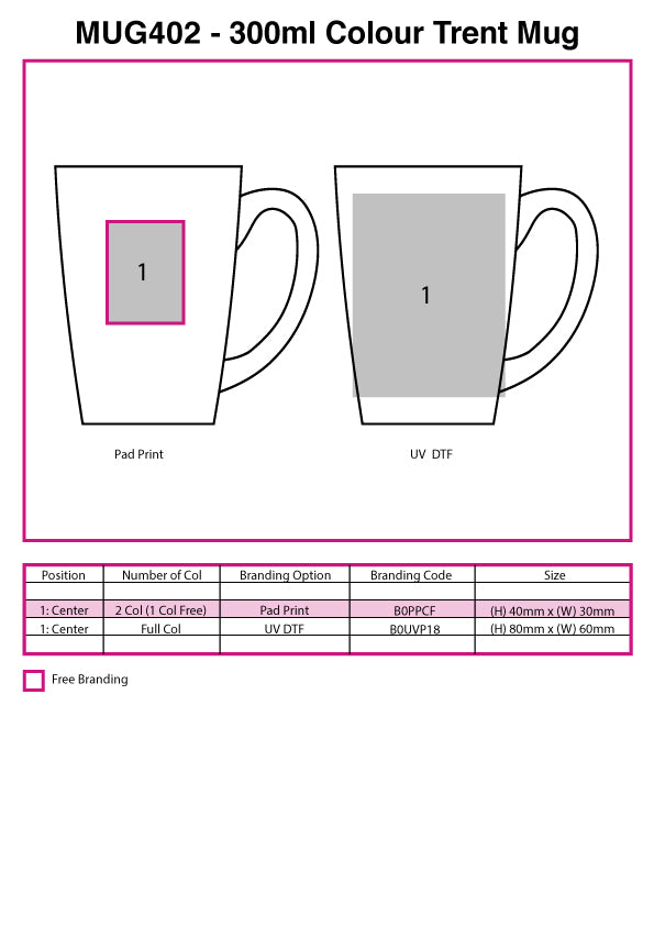 300ml Colour Trent Mug