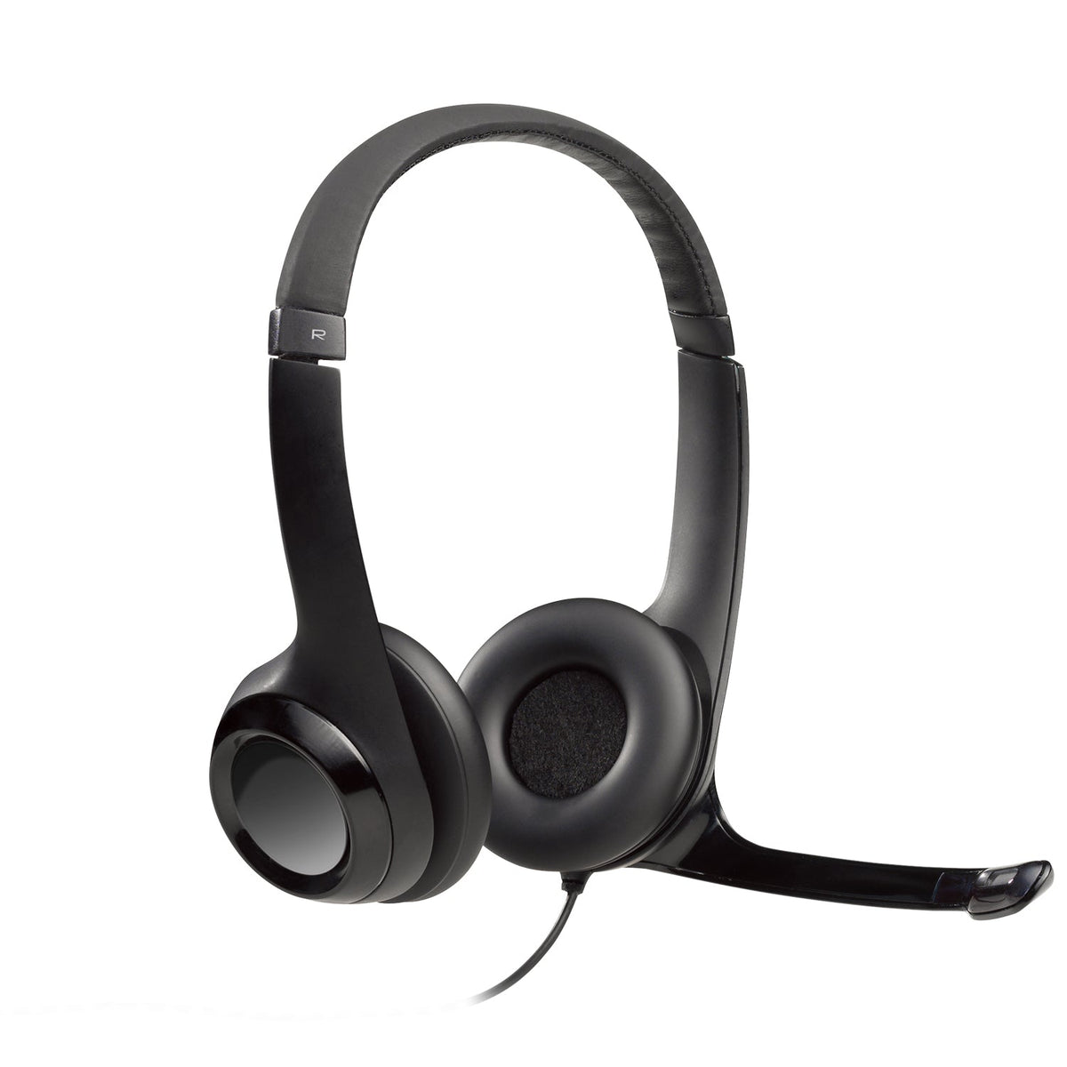 981-000406 - Logitech Headset H390 Black USB-A Stereo Internet headset adjustable headband Noise cancelling rotating microphone