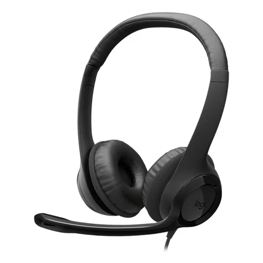 LOGI H390 981-001576 Black USB-C Stereo headset adjustable headband Noise cancelling Mic rotating microphone
