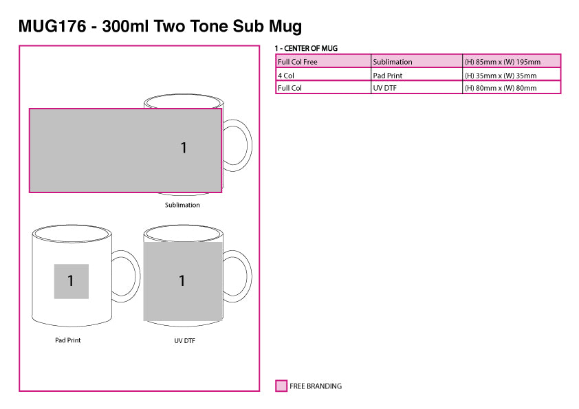 300ml Two Tone Sub Mug