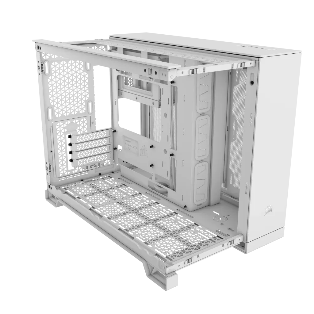 2500D Airflow White Mid-Tower Dual Chamber PC Case; 2x 3.5'' |  2x 2.5'' Drive Bays; Up to 360mm Radiator compatible