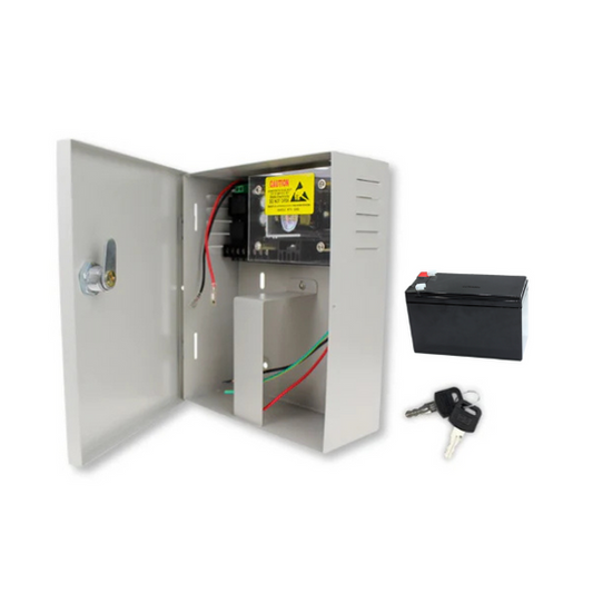 9CH, 12V/10A Proffesional power supply with room for backup battery... - Guards On Duty Shop & Security Guards