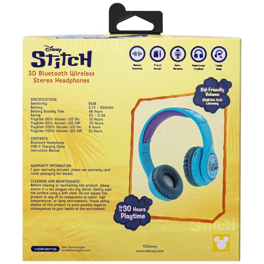 Disney Stitch 3D Bluetooth Headphones - Guards On Duty Shop & Security Guards