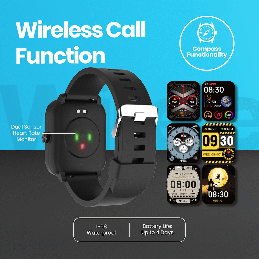 Volkano Stamina Series GPS Smartwatch - Black