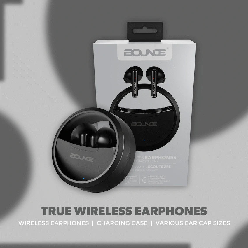 Bounce Proton Series True Wireless Earphones with Charging Case - Black - Guards On Duty Shop & Security Guards