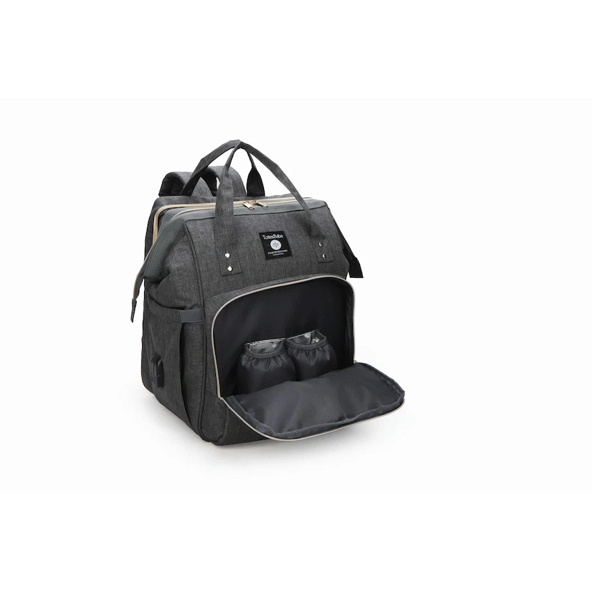 Totes Babe Alma Convertible Diaper Backpack - Dark Grey