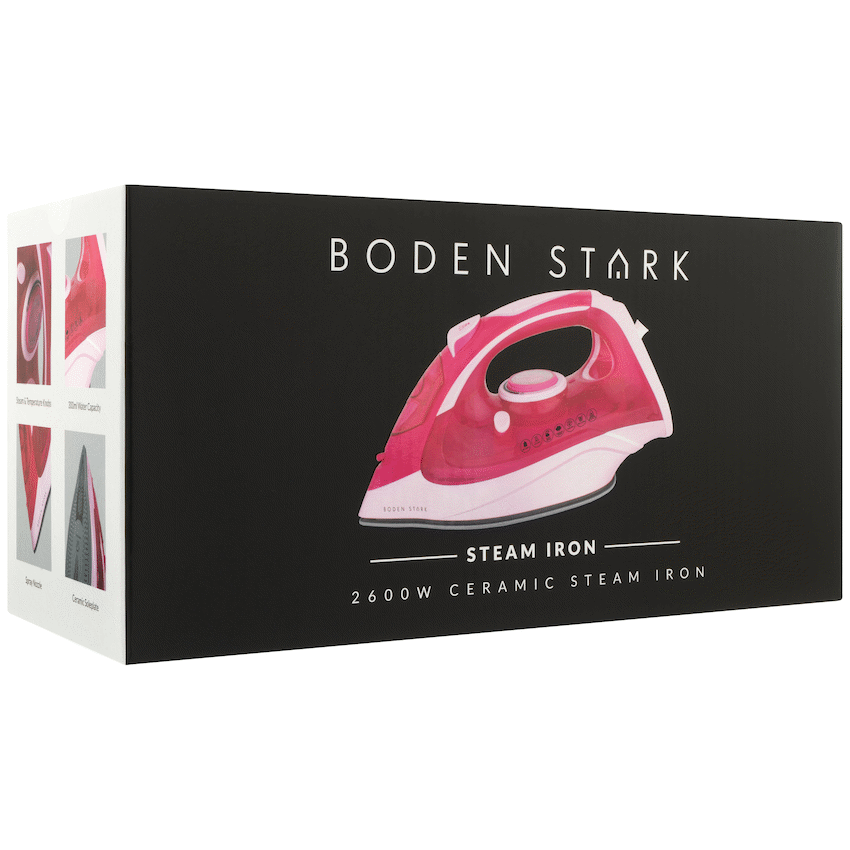 Boden Stark 2600W Ceramic Steam Iron - Pink