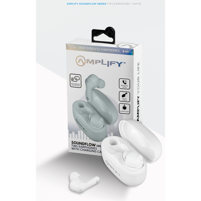 Amplify Soundflow Series TWS Earphones - White - Guards On Duty Shop & Security Guards
