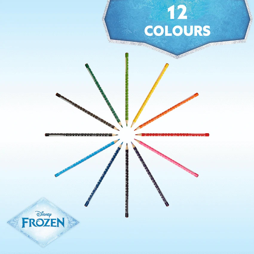 Frozen 12 Colour Pencils Triangular - Multi - Guards On Duty Shop & Security Guards