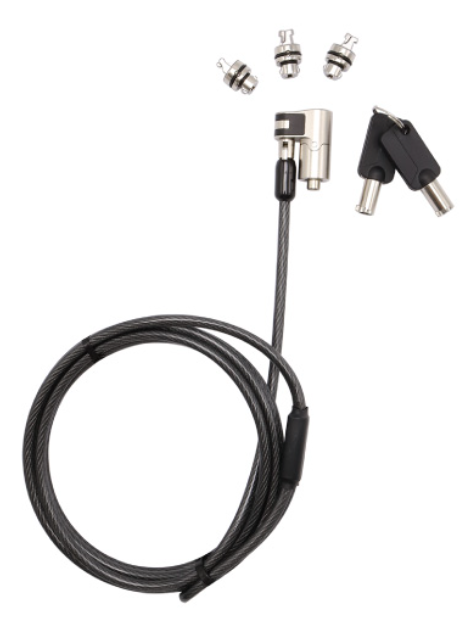 RCT keyed 3 in 1 notebook security lock; T-Bar | Kensington; Nano and Wedge Lock Slot Compatible; 2 keys; 2m