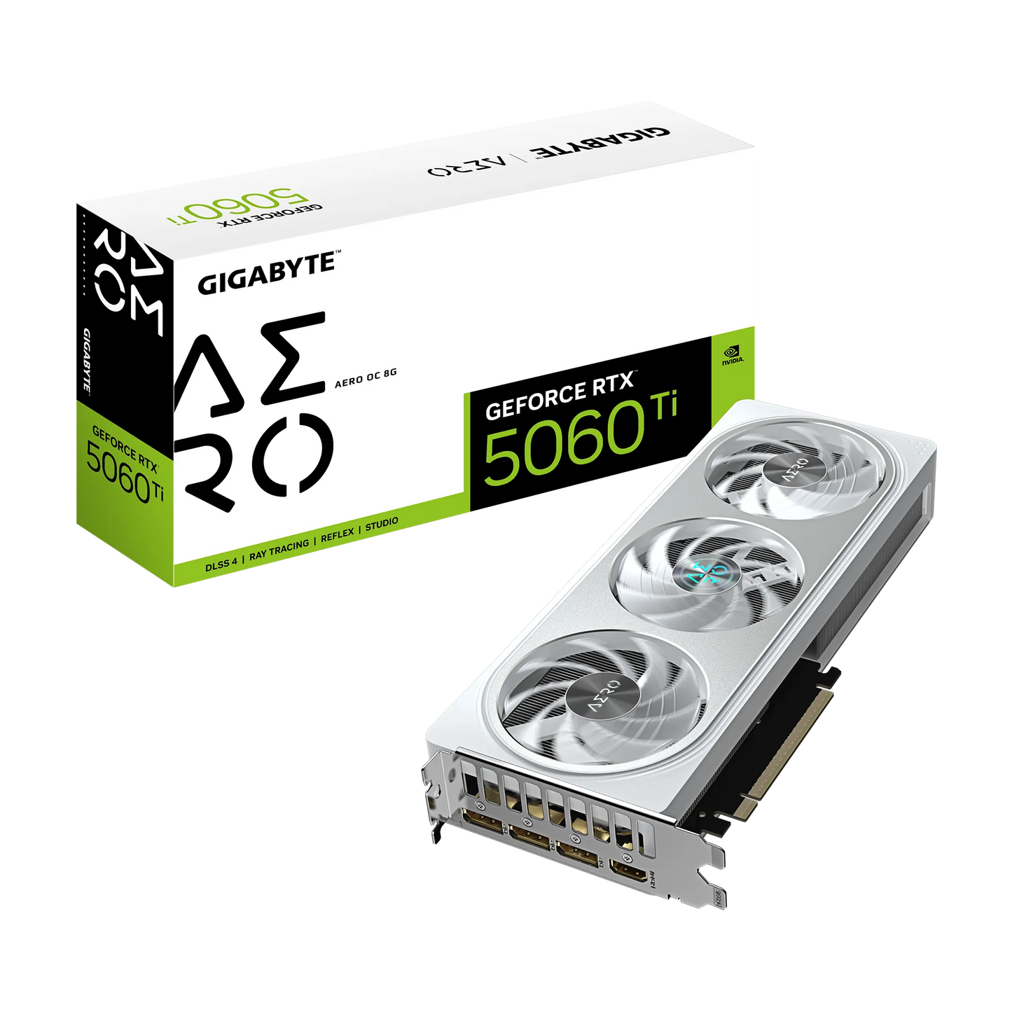 GIGABYTE nVidia GeForce RTX 5060Ti Aero OC 8GB - 8GB GDDR7; 128-Bit Memory Bus; 1x HDMI; 3x DisplayPort .