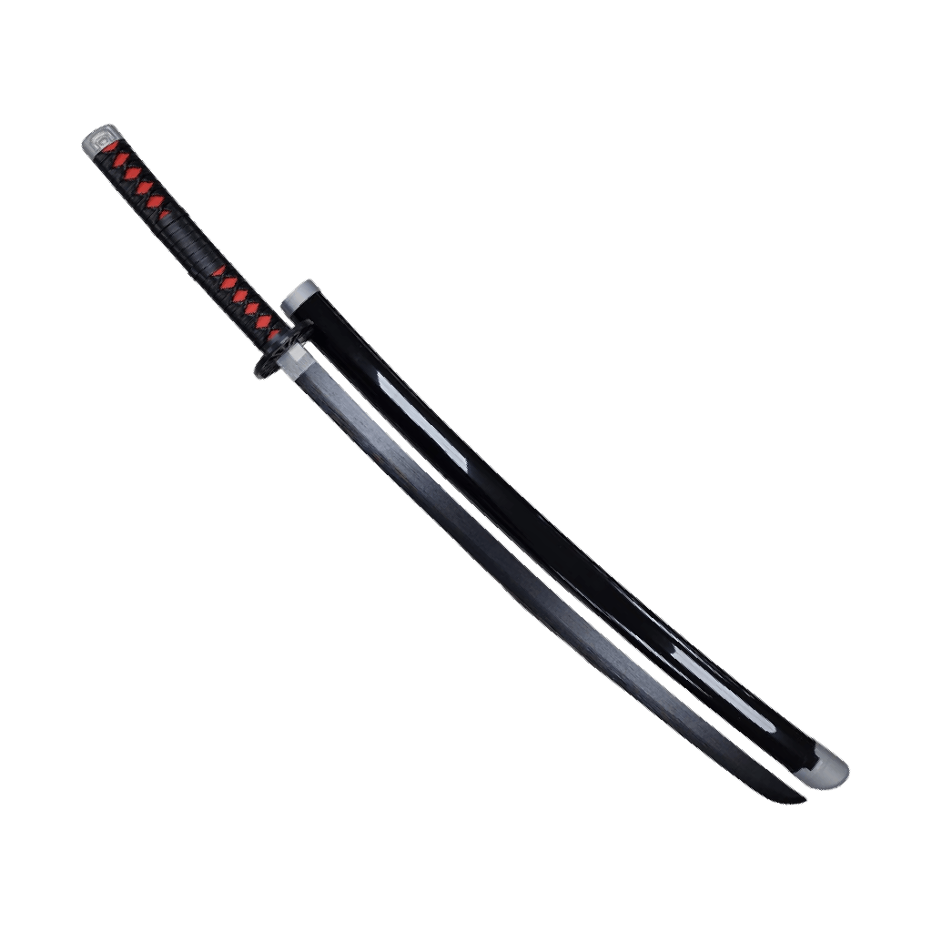 Plastic Training Sword Black & Silver with Red Handle – Fas3-14 Durable Practice Sword for Safe Training