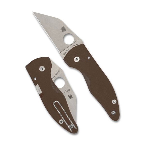 Spyderco SP Microjimbo Brown G-10 CPM 15V PlainEdge (C264GPBN15V)