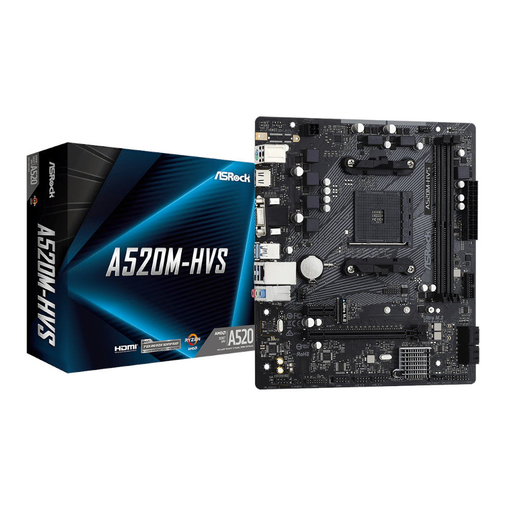 ASRock A520M-HVS AMD AM4 M-ATX Motherboard - Guards On Duty Shop & Security Guards