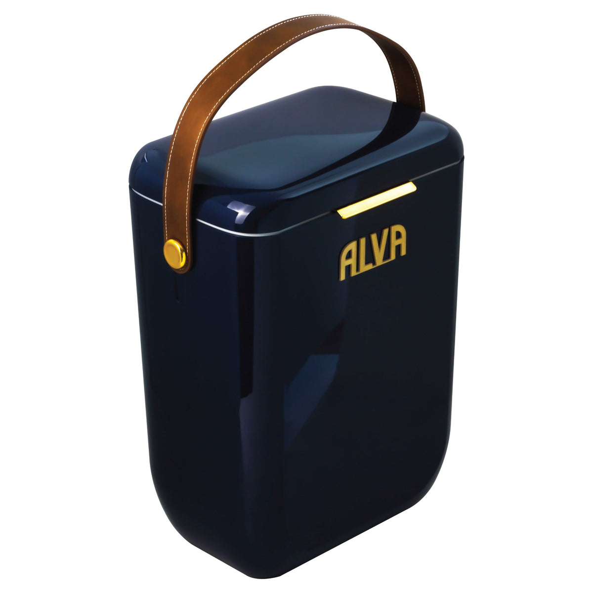 Alva 10L Cooler Box With Leather Strap - Midnight Blue