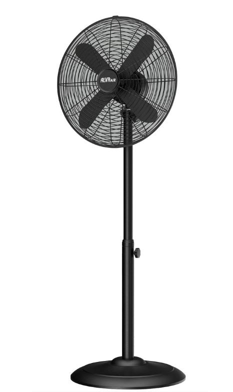 Alva Air 40Cm Matte Black Finish Telescopic Pedestal Fan