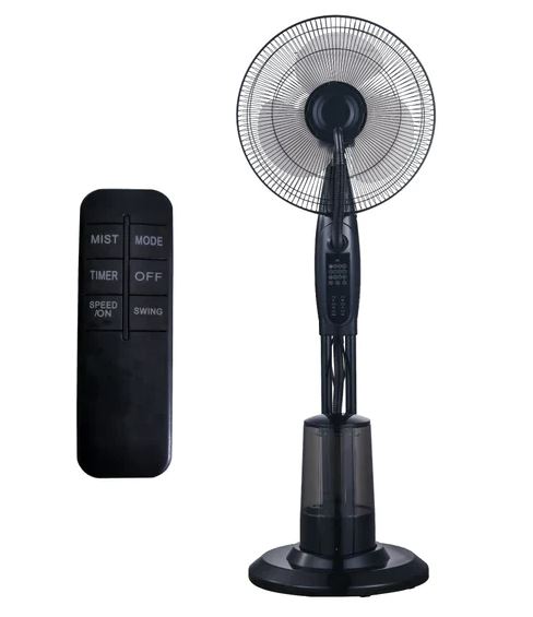 Alva Air 40Cm Pedestal Mist Fan Black With Remote