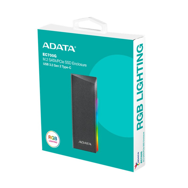 Adata AEC700GU32G2-CGY - ADATA EC700G M.2 PCIE/SATA SSD ENCL. RGB