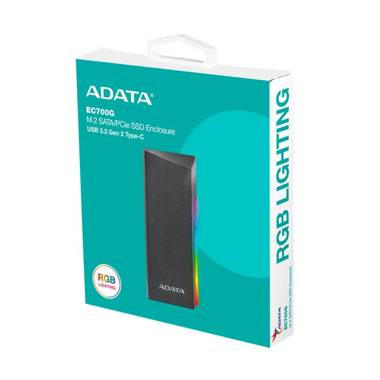 Adata AEC700GU32G2-CGY - ADATA EC700G M.2 PCIE/SATA SSD ENCL. RGB
