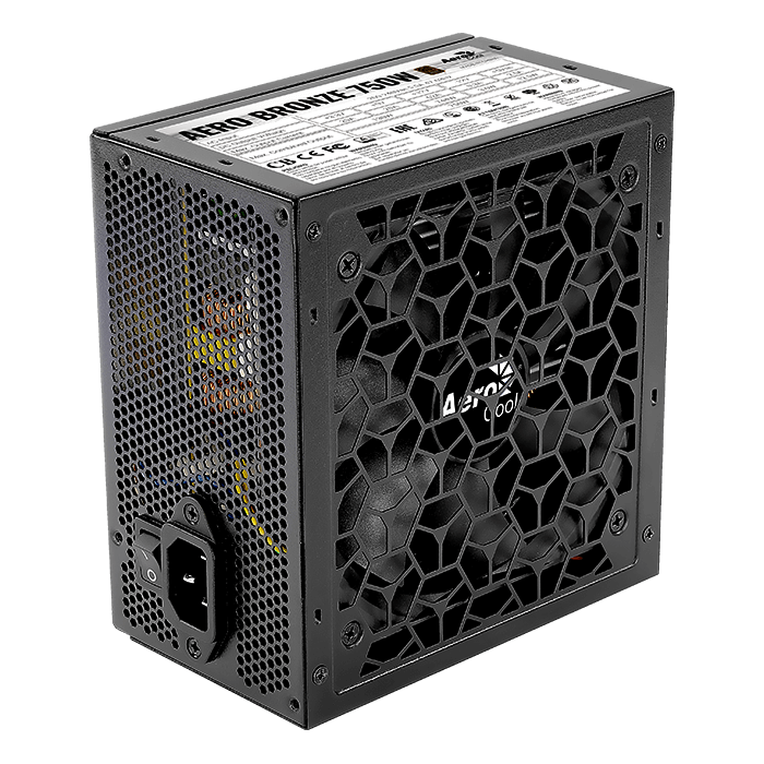 Aerocool AERO Bronze 750W PSU - ATX 24 PIN; 1x 4+4PIN CPU; 5x SATA; 4x PATA; 2x PCIe 6+2PIN