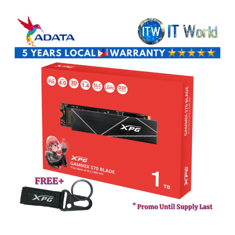 Adata AGAMMIXS70B-4T-CS - XPG GAMMIX S70 BLADE 4TB PCIe Gen4x4 M.2 2280 Solid State Drive
