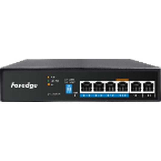 Unmanged 6-Port Fast Ethernet Switch with 4 Port POE, 65W POE output