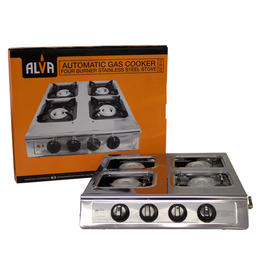 Alva 4-Burner Stainless Steel Gas Stove - Alva 4-Burner Stainless Steel Gas Stove